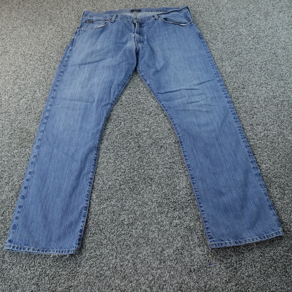 VTG Polo Ralph Lauren Jeans Mens 38X32 Dark Blue Denim Pants 650 Straight Preppy